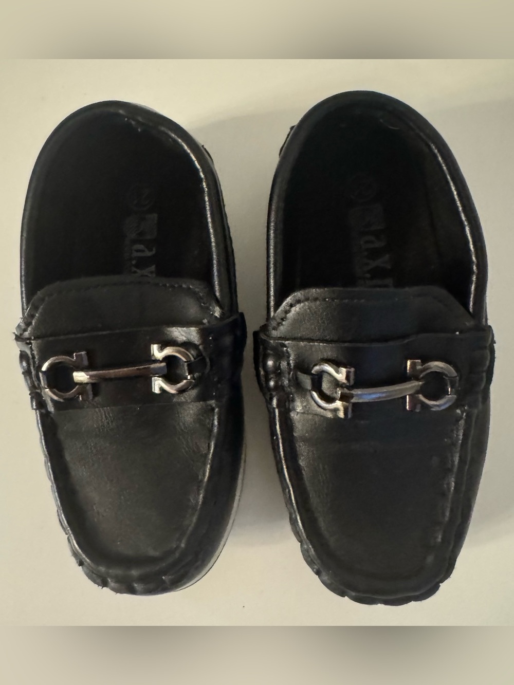 American Exchange Boys Black Horsebit Black Loafers toddler EU 21  Slip-On Shoes